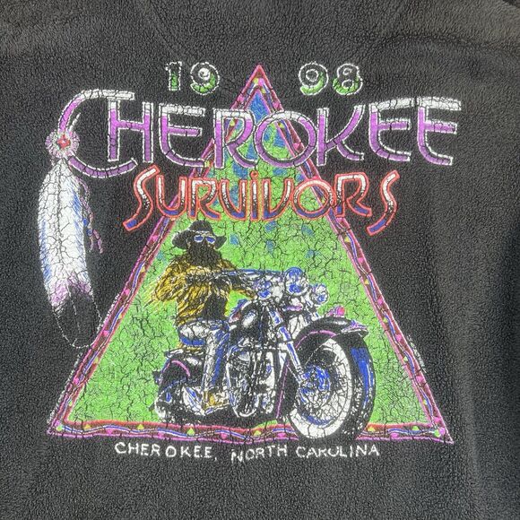 Puritan Other - Vintage 1998 Cherokee Survivors Motorcycle Biker 1/4 Zip USA Made Size 2XL 3XL